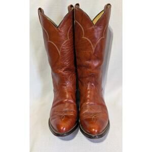VINTAGE USA TONY LAMA BROWN Leather BOOTS SIZE 8D WESTERN ENGINEER Trail Boss